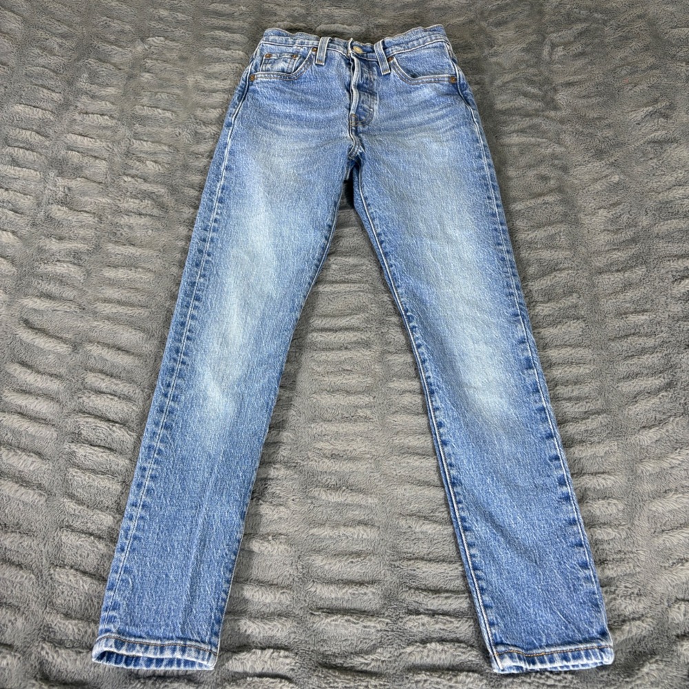 Levis Premium 501 Skinny Jeans Womens 23 Blue Medium Wash High Rise 29502-0142